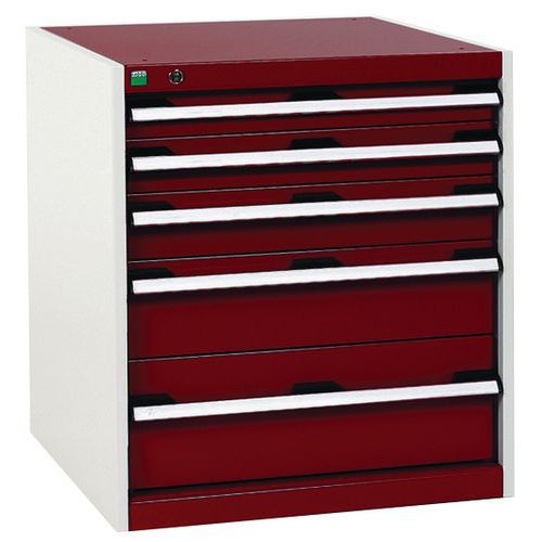 Szafki warsztatowe z szufladami Bott Cubio, 70 x 65 x 52,5-75 cm, 5 szuflad
