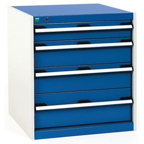 Szafki warsztatowe z szufladami Bott Cubio, 70 x 65 x 52,5-75 cm, 4 szuflady