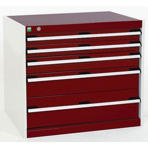 Szafki warsztatowe z szufladami Bott Cubio, 70 x 80 x 52,5-75 cm, 5 szuflad