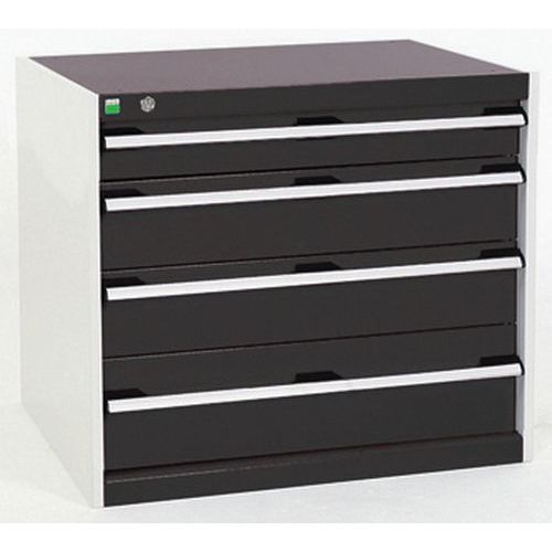 Szafki warsztatowe z szufladami Bott Cubio, 70 x 80 x 52,5-75 cm, 4 szuflady