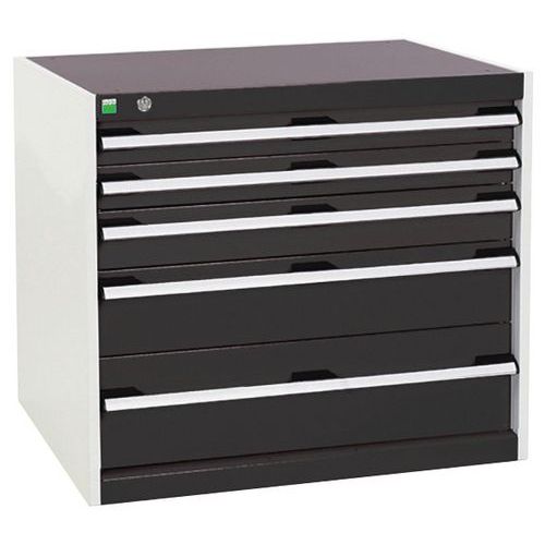 Szafki warsztatowe z szufladami Bott Cubio, 70 x 80 x 52,5-75 cm, 5 szuflad