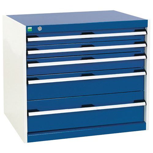 Szafki warsztatowe z szufladami Bott Cubio, 70 x 80 x 52,5-75 cm, 5 szuflad