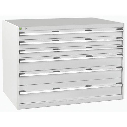 Szuflady warsztatowe Bott Cubio, 90 x 130 x 65-75 cm, 6 szuflad