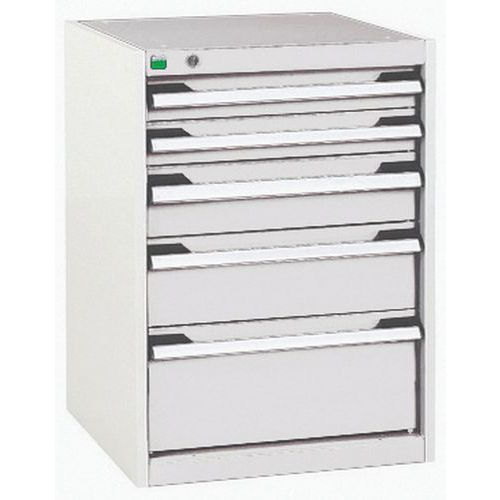 Warsztatowe szafki z szufladami Bott Cubio, 60 x 52,5 x 52,5-65 cm, 5 szuflad