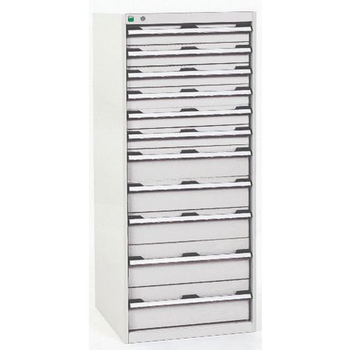 Szuflady warsztatowe Bott Cubio, 160 x 65 x 52,5-75 cm, 11 szuflad