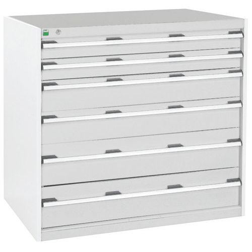 Szafki warsztatowe z szufladami Bott Cubio, 100 x 105 x 65-75 cm, 6 szuflad