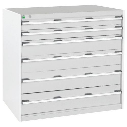 Szafki warsztatowe z szufladami Bott Cubio, 100 x 105 x 65-75 cm, 6 szuflad