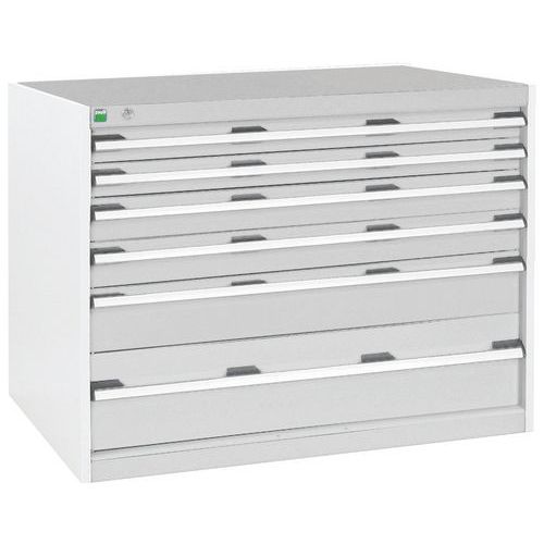 Szafki warsztatowe z szufladami Bott Cubio, 80 x 105 x 65-75 cm, 6 szuflad