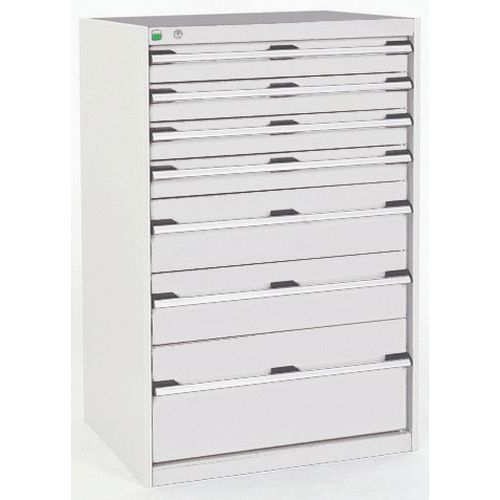 Warsztatowe szafki z szufladami Bott Cubio, 120 x 80 x 52,5-75 cm, 7 szuflad