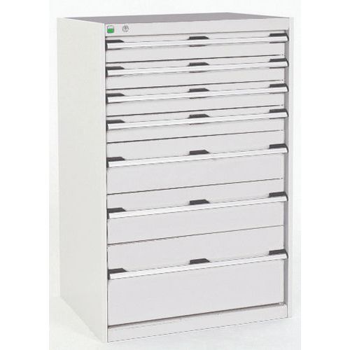 Warsztatowe szafki z szufladami Bott Cubio, 120 x 80 x 52,5-75 cm, 7 szuflad