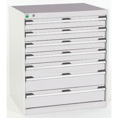 Szafki warsztatowe z szufladami Bott Cubio, 90 x 80 x 52,5-75 cm, 7 szuflad