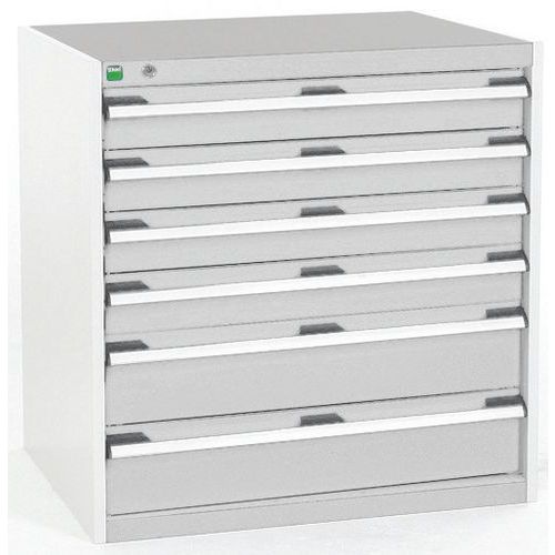 Szafki warsztatowe z szufladami Bott Cubio, 80 x 80 x 52,5-75 cm, 6 szuflad