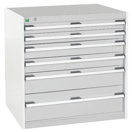 Szafki warsztatowe z szufladami Bott Cubio, 80 x 80 x 52,5-75 cm, 6 szuflad