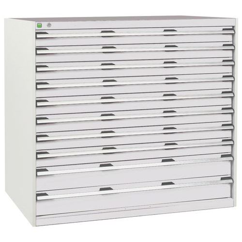 Warsztatowe szafki z szufladami Bott Cubio, 120 x 130 x 65-75 cm, 10 szuflad