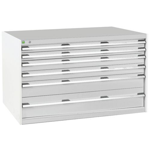 Szafki warsztatowe z szufladami Bott Cubio, 80 x 130 x 65-75 cm, 6 szuflad