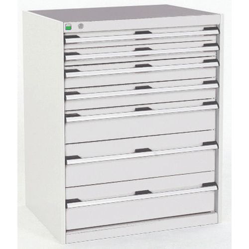 Warsztatowe szafki z szufladami Bott Cubio, 100 x 80 x 52,5-75 cm, 7 szuflad