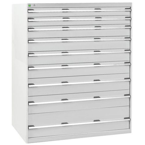 Szuflady warsztatowe Bott Cubio, 160 x 130 x 65-75 cm, 9 szuflad