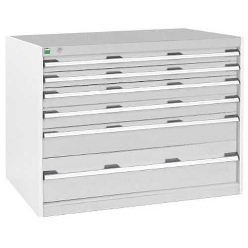 Szafki warsztatowe z szufladami Bott Cubio, 80 x 105 x 65-75 cm, 6 szuflad