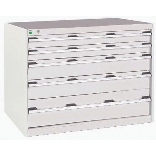 Szafki warsztatowe z szufladami Bott Cubio, 80 x 105 x 65-75 cm, 5 szuflad