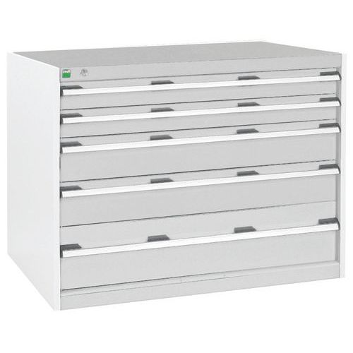 Szafki warsztatowe z szufladami Bott Cubio, 80 x 105 x 65-75 cm, 5 szuflad