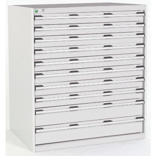 Szuflady warsztatowe Bott Cubio, 120 x 105 x 65-75 cm, 10 szuflad