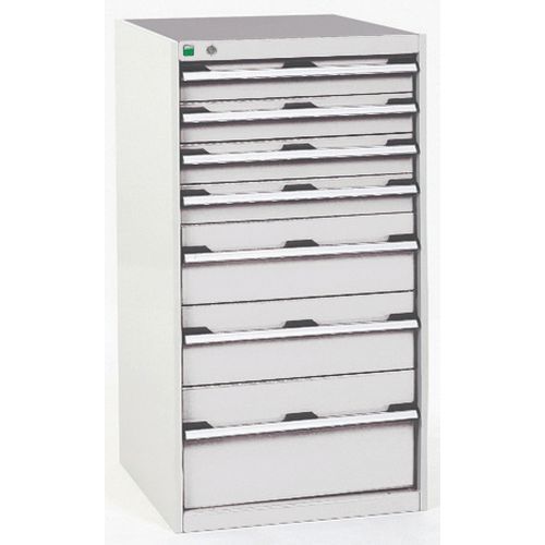 Warsztatowe szafki z szufladami Bott Cubio, 120 x 65 x 52,5-75 cm, 7 szuflad
