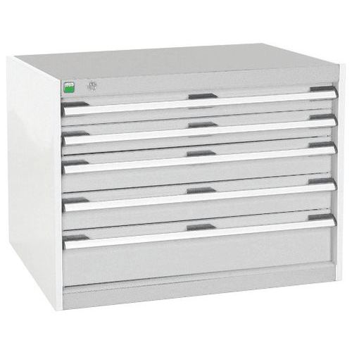 Szafki warsztatowe z szufladami Bott Cubio, 60 x 80 x 52,5-75 cm, 5 szuflad
