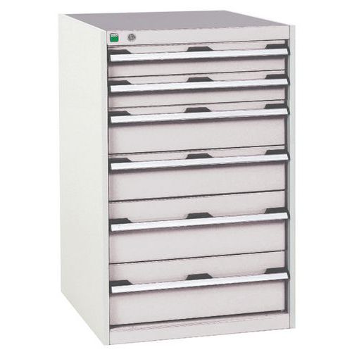 Warsztatowe szafki z szufladami Bott Cubio, 100 x 65 x 52,5-75 cm, 6 szuflad