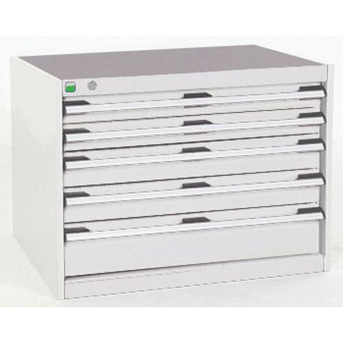 Szafki warsztatowe z szufladami Bott Cubio, 60 x 80 x 52,5-75 cm, 5 szuflad
