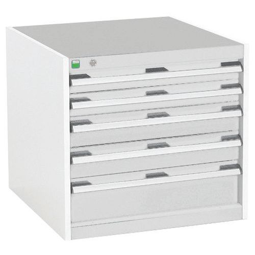 Szafki warsztatowe z szufladami Bott Cubio, 60 x 65 x 52,5-75 cm, 5 szuflad