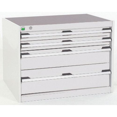 Szafki warsztatowe z szufladami Bott Cubio, 60 x 80 x 52,5-75 cm, 4 szuflady