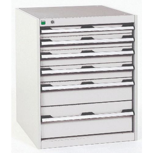 Szafki warsztatowe z szufladami Bott Cubio, 80 x 65 x 52,5-75 cm, 6 szuflad