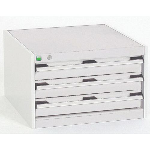 Szafki warsztatowe z szufladami Bott Cubio, 40 x 65 x 52,5-75 cm, 3 szuflady
