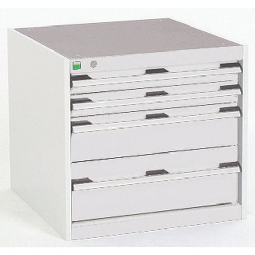 Szafki warsztatowe z szufladami Bott Cubio, 60 x 65 x 52,5-75 cm, 4 szuflady
