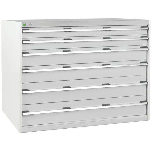 Szafki warsztatowe z szufladami Bott Cubio, 100 x 130 x 65-75 cm, 6 szuflad