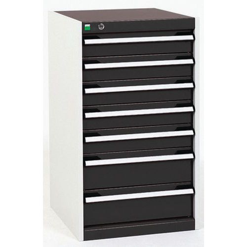 Warsztatowe szafki z szufladami Bott Cubio, 90 x 52,5 x 52,5-65 cm, 7 szuflad