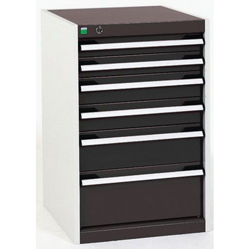 Warsztatowe szafki z szufladami Bott Cubio, 80 x 52,5 x 52,5-65 cm, 6 szuflad
