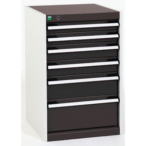 Warsztatowe szafki z szufladami Bott Cubio, 80 x 52,5 x 52,5-65 cm, 6 szuflad
