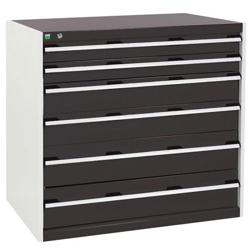 Szafki warsztatowe z szufladami Bott Cubio, 100 x 105 x 65-75 cm, 6 szuflad