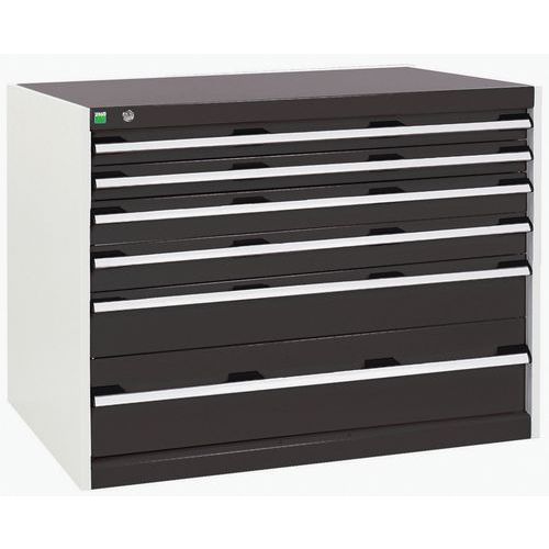 Szafki warsztatowe z szufladami Bott Cubio, 80 x 105 x 65-75 cm, 6 szuflad