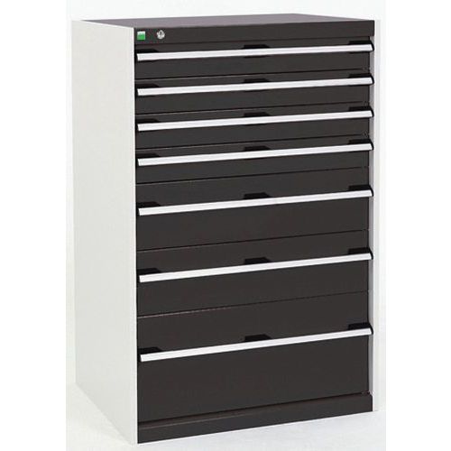 Warsztatowe szafki z szufladami Bott Cubio, 120 x 80 x 52,5-75 cm, 7 szuflad