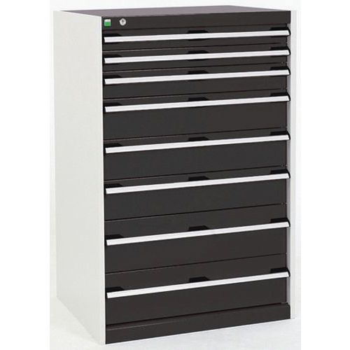 Warsztatowe szafki z szufladami Bott Cubio, 120 x 80 x 52,5-75 cm, 8 szuflad