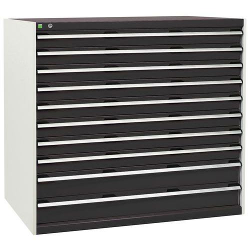 Warsztatowe szafki z szufladami Bott Cubio, 120 x 130 x 65-75 cm, 10 szuflad