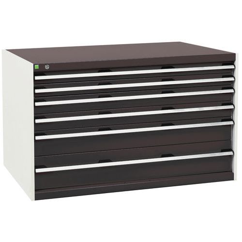 Szafki warsztatowe z szufladami Bott Cubio, 80 x 130 x 65-75 cm, 6 szuflad