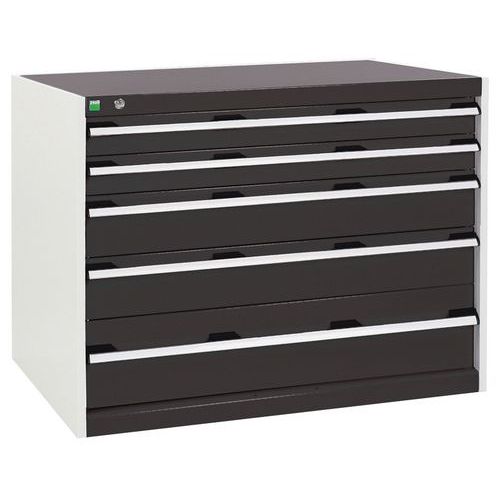 Szafki warsztatowe z szufladami Bott Cubio, 80 x 105 x 65-75 cm, 5 szuflad