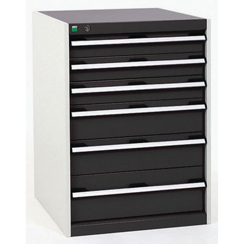 Szafki warsztatowe z szufladami Bott Cubio, 90 x 65 x 52,5-75 cm, 6 szuflad