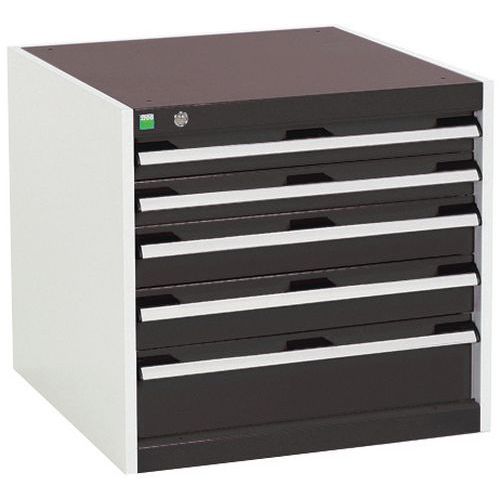 Szafki warsztatowe z szufladami Bott Cubio, 60 x 65 x 52,5-75 cm, 5 szuflad