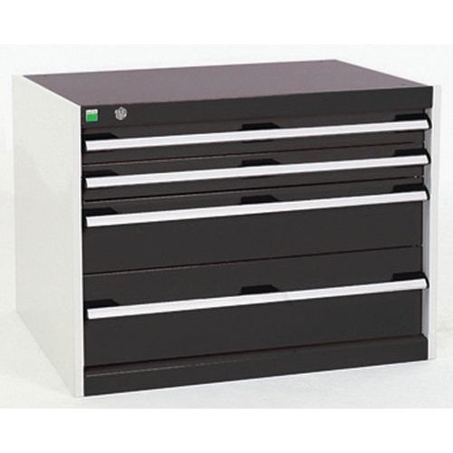 Szafki warsztatowe z szufladami Bott Cubio, 60 x 80 x 52,5-75 cm, 4 szuflady