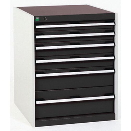 Szafki warsztatowe z szufladami Bott Cubio, 80 x 65 x 52,5-75 cm, 6 szuflad