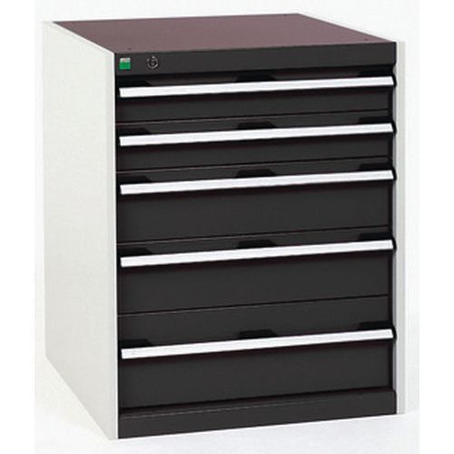 Szafki warsztatowe z szufladami Bott Cubio, 80 x 65 x 52,5-75 cm, 5 szuflad